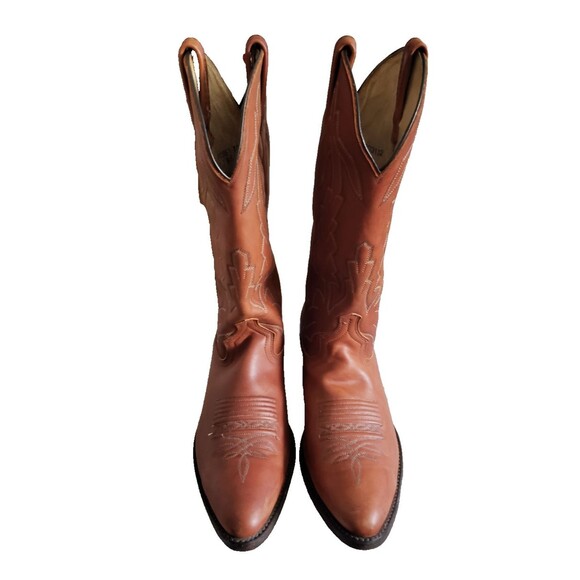 VTG Dan Post P2551 Marlboro Orange Brown Leather Cowboy Western Boots 10 D main image 7